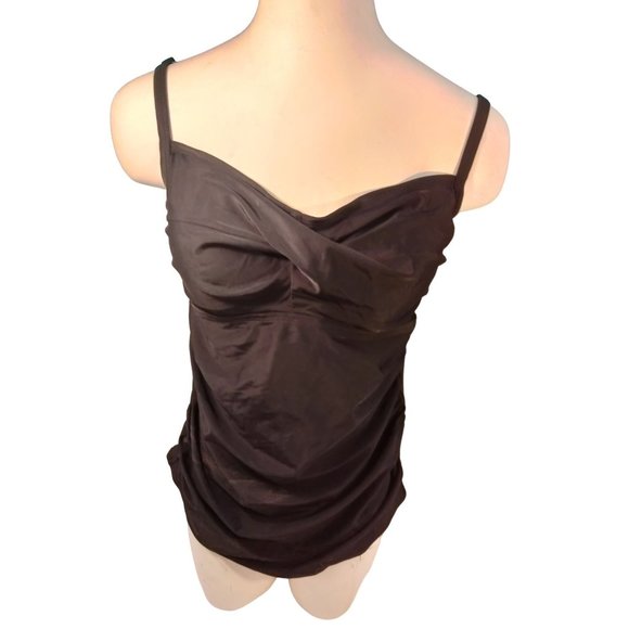 unbranded Other - Black Tankini Bathing Suit Top Sculptured Lightly Lined Sidewire 32 Inch READ